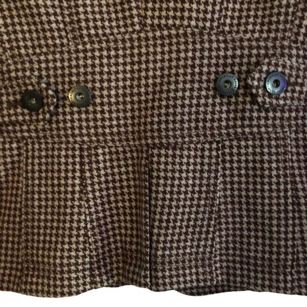 American Eagle Houndstooth Wool Blazer Womens Sz S Y2K Ivy League Heritage Prep - Picture 10 of 16